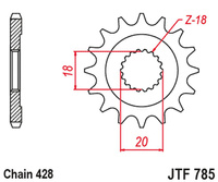 JT ZĘBATKA PRZEDNIA 426 13 BENELLI 125 LEONCIO '22-'23, KEEWAY 125 STRIKE '13-'14, RKF 125 '11-'23, TX 125 '11-'20 (42613JT) (ŁAŃC. 428)