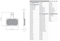 BRENTA BIKE KLOCKI HAMULCOWE ROWEROWE SINTER SPIEKANE METALICZNE MTB / SZOSA / ELEKTRYK PASUJE DO SHIMANO DEORE BR-M575, BR-M525, BR-M515, BR-T615, BR-M506, BR-M505, BR-MT500, BR-M495, BR-M486, BR-M485