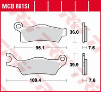TRW ZF KLOCKI HAMULCOWE KH617 SINTER OFFROAD CAN-AM OUTLANDER 800 / 1000 12-, RENEGADE 1000 12-, PRAWY PRZÓD
