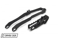 UFO KOMPLET ŚLIZG + PROWADNICA ŁAŃCUCHA HONDA CRF 450R/RX '21, KOLOR CZARNY