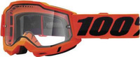 100 PROCENT GOGLE MODEL ACCURI 2 ENDURO MOTO ORANGE - DUAL CLEAR LENS - KOLOR POMARAŃCZOWY/CZARNY SZYBKA PRZEŹROCZYSTA PODWÓJNA