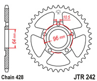 JT ZĘBATKA TYLNA 242 53 HONDA XL 125 R '82-87' (24253JT) (ŁAŃC. 428)