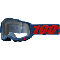 100 PROCENT GOGLE MODEL ACCURI 2 ODEON - CLEAR LENS - KOLOR NIEBIESKI/CZERWONY SZYBKA PRZEŹROCZYSTA