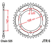 JT ZĘBATKA TYLNA 4550 42 BMW F800R (OTWÓR NA ŚRUBĘ 8,5MM) (455042JT) (ŁAŃC. 525) CZARNA