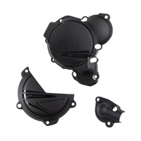POLISPORT ZESTAW OSŁONA POKRYWY (DEKLA) ALTERNATORA ORAZ OSŁONA POKRYWY SPRZĘGŁA POMPY WODY KTM EXC/XC-W 250/300 '24 KOLOR CZARNY