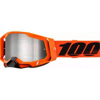 WYPRZEDAŻ 100 PROCENT GOGLE MODEL RACECRAFT 2 NEON ORANGE - SILVER FLASH LENS KOLOR POMARAŃCZOWY/CZARNY SZYBA SREBRNE LUSTRO