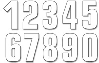 BLACKBIRD WYPRZEDAŻ NUMERY STARTOWE 21CM X 11CM PROSTE, KOLOR BIAŁY NR4 (3SZT.)