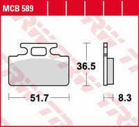 TRW ZF KLOCKI HAMULCOWE KH151 ORGANIC HONDA ZB 50 MONKEY '88-'91, NH 125 LEAD '86-'88, SYM CINDERELA 50/125 '99-'02, MIO 50 '05-, PRZÓD HONDA RS 125R '88-, NS 250 '89-'90, RS 250R '94-'97 TYŁ