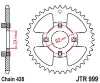 JT ZĘBATKA TYLNA 4351 50 HONDA XR 100 '81-84 (435150JT) (STD) (ŁAŃC.428) NA ZAMÓWIENIE