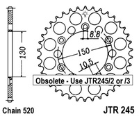 JT ZĘBATKA TYLNA 270 52 YAMAHA YZ/YZF/WRF '99-'18 (27052JT) (ŁAŃC. 520)