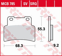 TRW ZF KLOCKI HAMULCOWE KH432 SINTER TRACK APRILIA RS 125 '07-'13, SL 750 SHIVER/DROSODURO '07-'17, NA 850 MANA '07-'16, SL 900 SHIVER, SMV 900 DROSODURO '17-, YAMAHA MT 125, YZF 125R '14-, PRZÓD