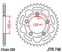 JT ZĘBATKA TYLNA 4444 48 DUCATI PANIGALE 899 14-15, SCRAMBLER 800 15-18 (-2) (444448JT) (ŁAŃC.520)