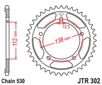JT ZĘBATKA TYLNA 408 40 HONDA CB 1100 SA-E/F '14-'15, CB 1100 EX-E/F/G/H/J '15-'17 (40840JT) (ŁAŃC. 530)