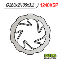 NG TARCZA HAMULCOWA PRZÓD BMW G 450X '08-'11 (260X105X3,2) WAVE (5X6,00MM)