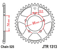 JT ZĘBATKA TYLNA 4343 42 HONDA CBR 400 (NC23) (434342JT) (ŁAŃC.525)NA ZAMÓWIENIE