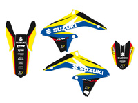 BLACKBIRD KOMPLET NAKLEJEK (OKLEIN) SUZUKI RMZ 250 '10-'18 DREAM 4 KOLOR NIEBIESKI ŻÓŁTY CZARNY