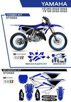 UFO KOMPLET PLASTIKÓW YAKIT324999 PLUS KOMPLET NAKLEJEK (OKLEIN) YAMAHA YZ 125/250 '22 W ZESTAWIE PRZEDNIA TABLICA (YA04860) ORAZ OSŁONY AMORTYZATORÓW (YA04814) STOKES KOLOR OEM (NIEBIESKI/CZARNY/BIAŁY) - WYPRZEDAŻ