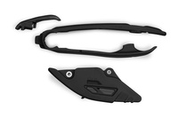 UFO KOMPLET ŚLIZG + PROWADNICA ŁAŃCUCHA KTM SX / SXF (SX-F) 125 / 250 / 300 / 350 / 450 F '23- KOLOR CZARNY (KT05017001 + KT05018001)
