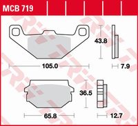 TRW ZF KLOCKI HAMULCOWE KH297 ORGANIC SACHS HUSKY 125 '97-, SYM HUSKEY 125 '99-'05, HUSKEY 150 '99-, PRZÓD