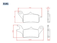 BRENTA KLOCKI HAMULCOWE KH708 HONDA VISION 110 '17-18, ZOOMER 110 '13-, CLICK 125 '12-17, PRZÓD (FT 3181)