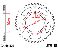 JT ZĘBATKA TYLNA 1515 39 MUZ 660 SCORPION '95-02', APRILIA 125 TUAREG '87' (151539JT) (ŁAŃC.520)