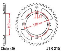 JT ZĘBATKA TYLNA 4306 50 ALUMINIOWA RACELITE HONDA CR 80/85 (430650JTA) (ŁAŃC. 420) KOLOR CZERWONY