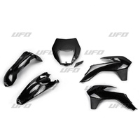 UFO KOMPLET PLASTIKÓW KTM EXC/EXCF '14-'16 Z OSŁONĄ LAMPY KOLOR CZARNY (KT524E001)