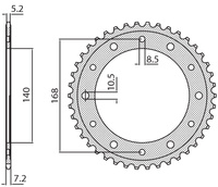 SUNSTAR ZĘBATKA TYLNA 4550 47 BMW F 800R (OTWÓR NA ŚRUBĘ 8,5MM) (JTR6.47) (ŁAŃC. 525) (455047JT)