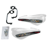 ACCEL OSŁONY RĄK (HANDBARY) Z MOCOWANIEM ALUMINIOWYM MX (22+28MM) (ALU-CZARNY, PLASTIK-BIAŁY)