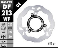 GALFER TARCZA HAMULCOWA TYŁ KAWASAKI NINJA 300 R SP (ABS) '13-, NINJA 400 / ABS '18-, Z 400 '20- (220X100X5MM) WAVE