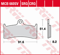 TRW ZF KLOCKI HAMULCOWE KH424 SINTER STREET BUELL M2/S3/X1 1200 '98-'02, HONDA CB 1300 '98-'00, KAWASAKI ZX-7RR '96-'99, MV AUGUSTA F4 750 '00-'05, BRUTALE 910 '05-'09, F4 1000 '04-'09 PRZÓD