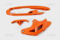 UFO KOMPLET ŚLIZG (MAŁY I DUŻY) + PROWADNICA ŁAŃCUCHA KTM SX/SXF '16-'21 ( Z WYJĄTKIEM SX 250 '16) KOLOR POMARAŃCZOWY