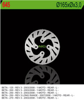 NG TARCZA HAMULCOWA TYŁ BETA REV 3 125/200/250/270 '03-'08 (165X3) (4X10,5MM)