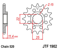 JT ZĘBATKA PRZEDNIA 1252 13 KTM LC4 400/600/620/640/690 (125213JT) (ŁAŃC. 520)