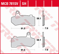 TRW ZF KLOCKI HAMULCOWE KH409 SINTER STREET HARLEY-DAVIDSON 1130 / 1250 / 1584 / 1690 / 1750 / 1800 / 1870 / 1923 06-21,TYŁ