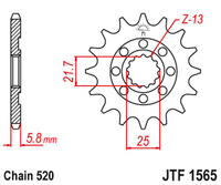 JT ZĘBATKA PRZEDNIA 2141 13 KAWASAKI KXF 450 '06-20' KLX 450 '08-20' (214113JT) (ŁAŃC. 520)
