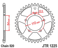 JT ZĘBATKA TYLNA 4734 36 HONDA CMX 300A REBEL 17-18 (473436JT) (ŁAŃC. 520)