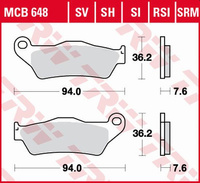 TRW ZF KLOCKI HAMULCOWE KH181 SINTER STREET BMW R 1200 HP2 04-10 R-NINE T '13-, K 1300 GT 09-15, KTM EXC 525 03-07, LC4 ADV 97-01, 790 ADV '19-, LC8 950 / 990 02-13, 1050 ADV 15-16, 1090 ADV 17-, YAMAHA XTZ 660 08-16, XTZ 700 '19-, PRZÓD (PROMOCJA)