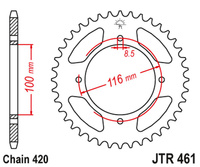JT ZĘBATKA TYLNA 467 47 KAWASAKI KX 80/85 '86-'17 (46747JT) (ŁAŃC. 420)