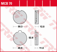 TRW ZF KLOCKI HAMULCOWE KH035 ORGANIC SUZUKI GS 400/750 '77-'79, GS 850 '79-'81 PRZÓD