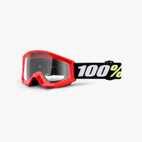 100 PROCENT GOGLE MODEL STRATA MINI RED JUNIOR / KID / DZIECIĘCE KOLOR CZERWONY SZYBKA PRZEŹROCZYSTA ANTI-FOG STARY KOD: 50600-003-02