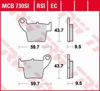 TRW ZF KLOCKI HAMULCOWE KH346 ORGANIC HONDA CR 125 / 250 02-07, CRF 450 02-17, TYŁ