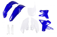 UFO KOMPLET PLASTIKÓW (FULL KIT) Z OSŁONAMI TELESKOPÓW (AMORTYZATORÓW) YAMAHA YZ 125 / 250 '05-'07 RESTYLING KOLOR OEM (NIEBIESKI BIAŁY)