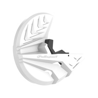 POLISPORT PROMOCJA OSŁONA TARCZY HAMULCOWEJ PRZÓD (Z OSŁONĄ DOLNEJ CZĘŚCI AMORTYZATORA W ZESTAWIE KOMPLET NA OBIE STRONY) HONDA CRF 250R '15-'23; CRF 450R '15-'23 KOLOR BIAŁY