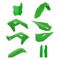 POLISPORT KOMPLET PLASTIKÓW (FULL KIT) KAWASAKI KX 125 '03-'08; KX 250 '03-'08 (RESTYLING NA MODEL 2026) W ZESTAWIE TABLICA PRZEDNIA (8665900007) I OSŁONY AMORTYZARORÓW (8398000011) KOLOR ZIELONY
