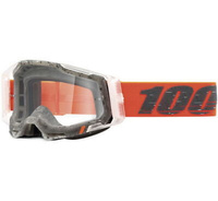 WYPRZEDAŻ 100 PROCENT GOGLE MODEL RACECRAFT 2 SCHRUTE - CLEAR LENS - KOLOR POMARAŃCZOWY/SZARY SZYBKA PRZEŹROCZYSTA