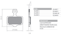 BRENTA BIKE KLOCKI HAMULCOWE ROWEROWE ORGANIC MTB / SZOSA PÓŁMETALICZNE PASUJE DO AVID ELIXIR 9 / 7 / 5 / 3 / 1 / CR / R, SRAM XX, XO,DB1,DB 3, DB 5, LEVELT, LEVEL TL BR120