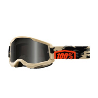 100 PROCENT GOGLE MODEL STRATA 2 SAND KOMBAT - SMOKE LENS - KOLOR BEŻOWY/CZARNY SZYBKA PRZYCIEMNIANA STARY KOD: 50422-102-10