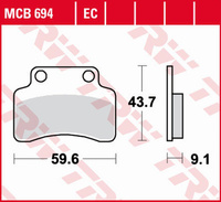 TRW ZF KLOCKI HAMULCOWE KH235 ORGANIC KYMCO CALYPSO/HEROISM '95-'00, KEEWAY MATRIX 50 '06-'13, F-ACT 125 '07-'14, CPI OLIVER CITY 50 '05-'12, HUSSAR 50 '00-'05, POPCORN 50 '01-'05 PRZÓD