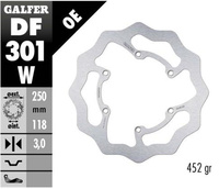 GALFER TARCZA HAMULCOWA PRZÓD SUZUKI RM 125/250 '85-'08, DR-Z 250/400 '00-, YAMAHA WR 250F '03-'16, WR/YZ 426F/450F '00-'15, YZ 125/250 '08-'17 WAVE (250X118X3MM)
